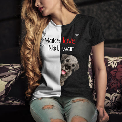 Faites l'amour, pas la guerre - T-Shirt Schnauzer V1