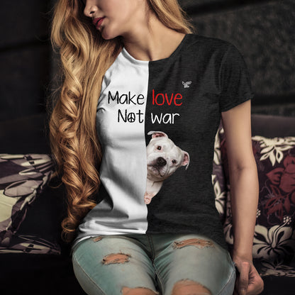 Faites l'amour pas la guerre - T-Shirt Staffordshire Bull Terrier V1