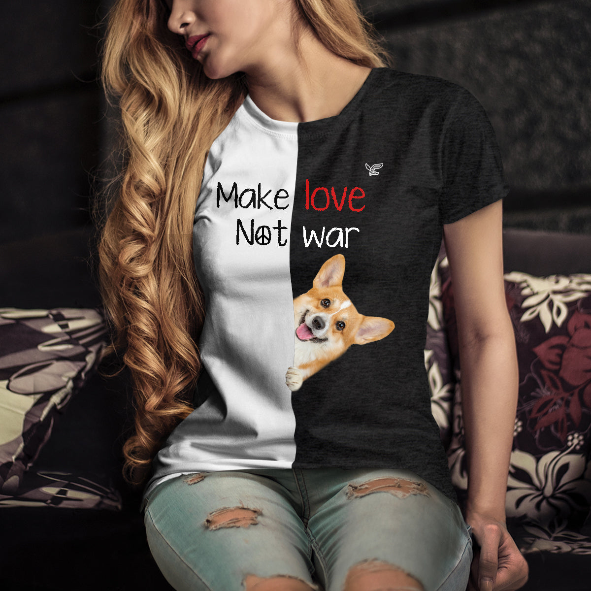 Make Love Not War - Welsh Corgi T-Shirt V1