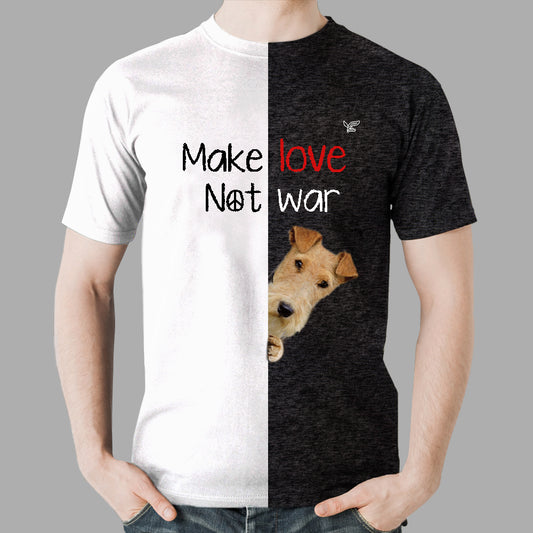 Make Love Not War - Wire Fox Terrier T-Shirt V1
