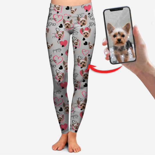 Niedliche personalisierte Leggings mit dem Foto Ihres Haustieres