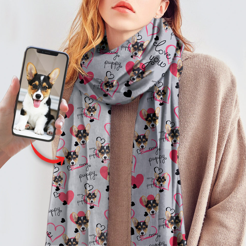 Niedlicher personalisierter Schal mit dem Foto Ihres Haustieres