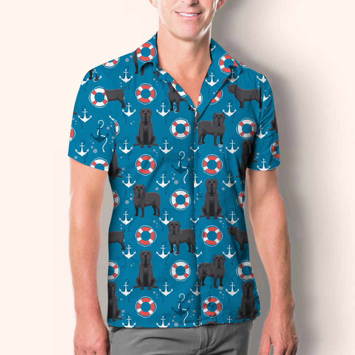 Mâtin napolitain - Chemise hawaïenne V1