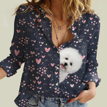 Besoin de coeurs mignons pour maman Bichon Frise - Chemise à manches longues pour femmes Follus