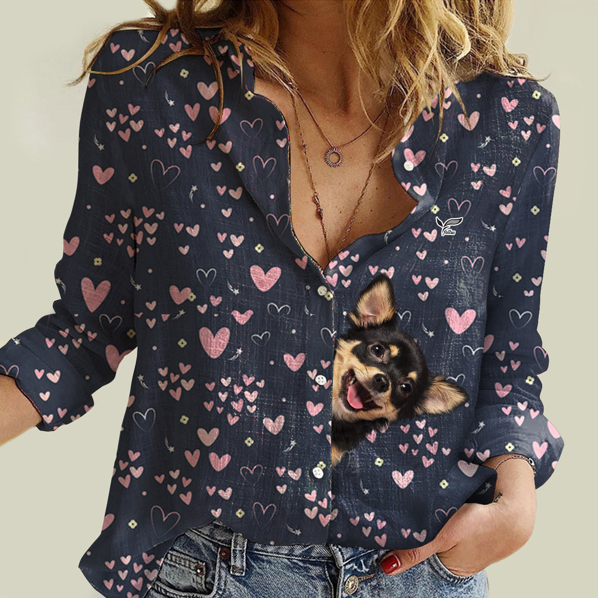 Need Cute Hearts To Chihuahua Mom – Follus Damen-Langarmshirt
