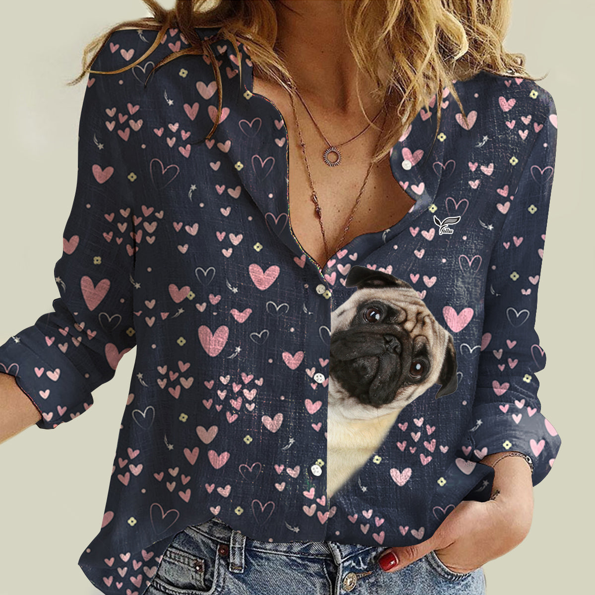 Need Cute Hearts To Pug Mom – Follus Damen-Langarmshirt