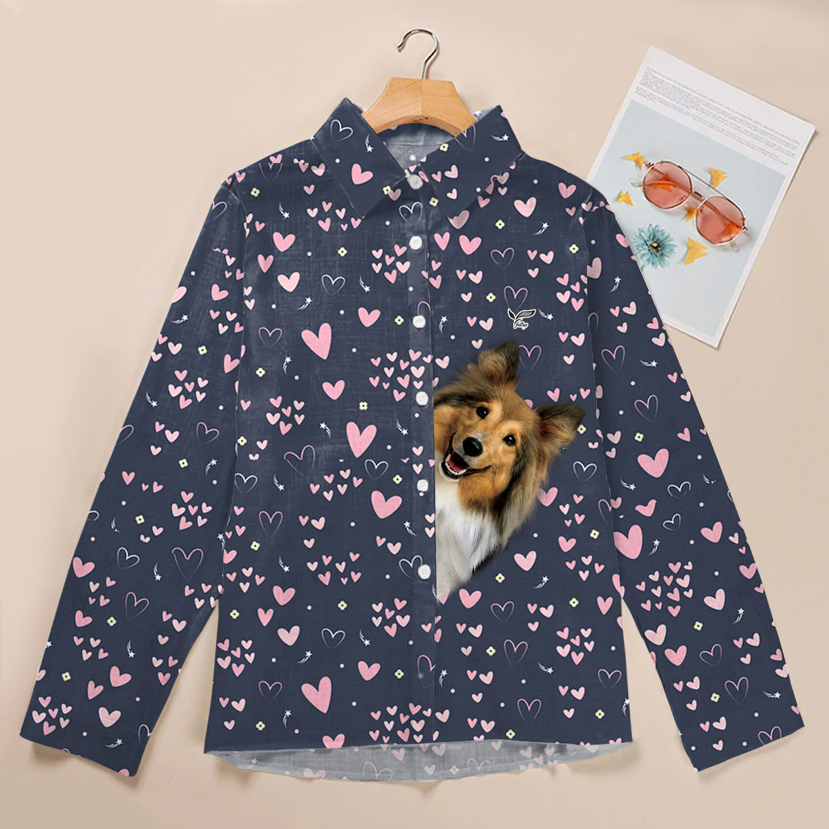 Need Cute Hearts To Shetland Sheepdog Mom – Follus Damen-Langarmshirt