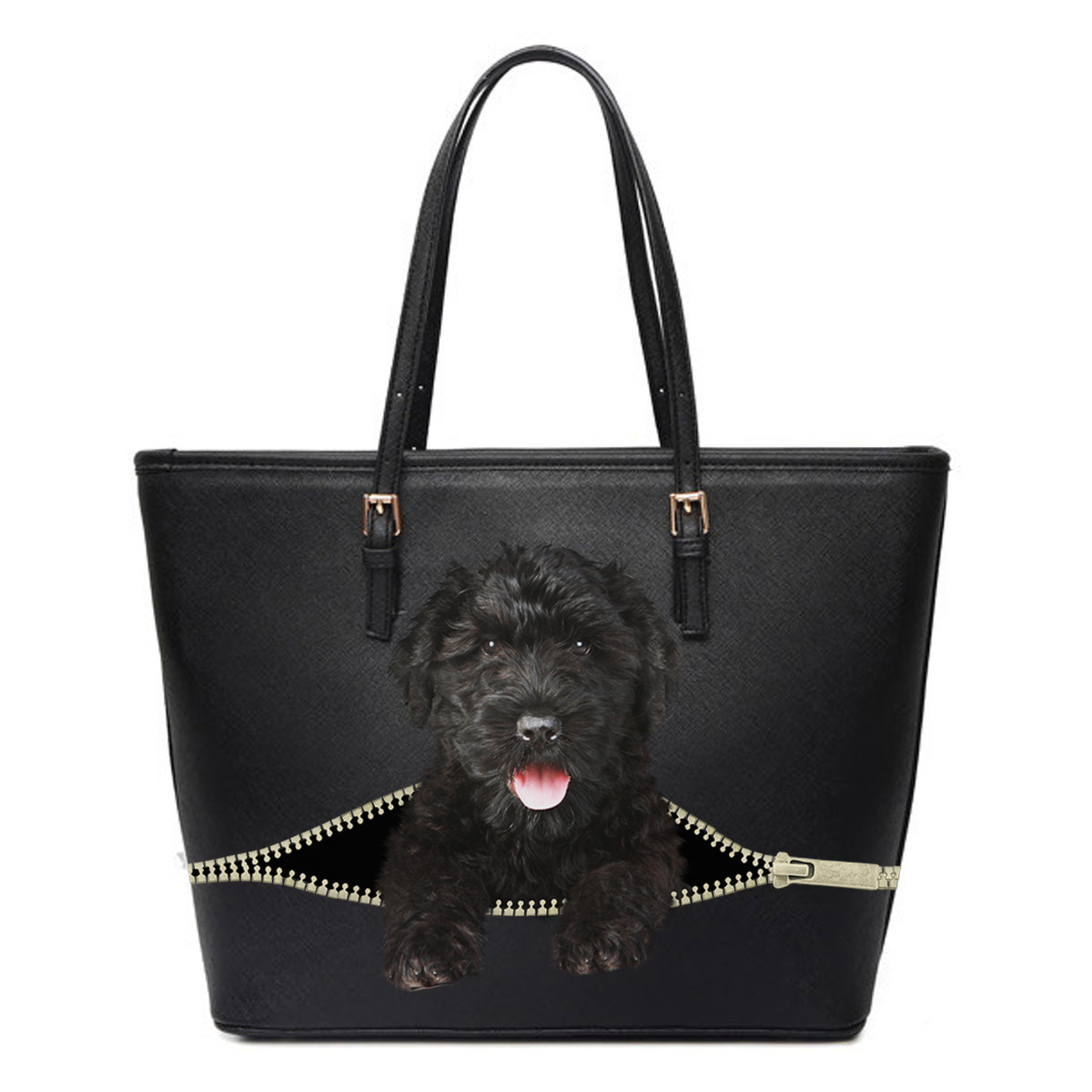 Schwarze russische Terrier-Einkaufstasche V1