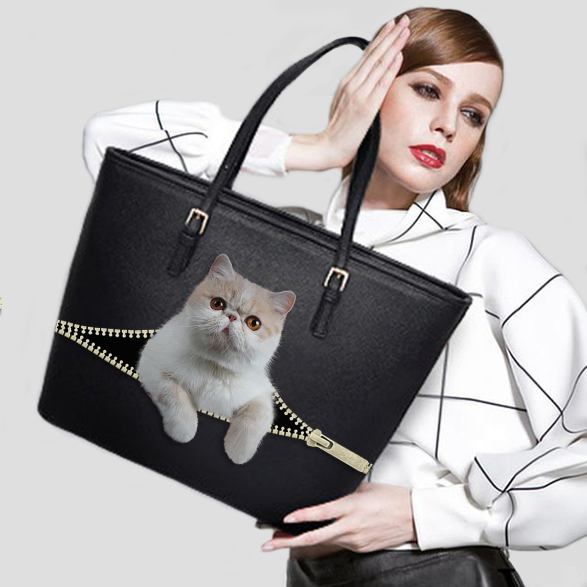 Sac fourre-tout chat exotique V1