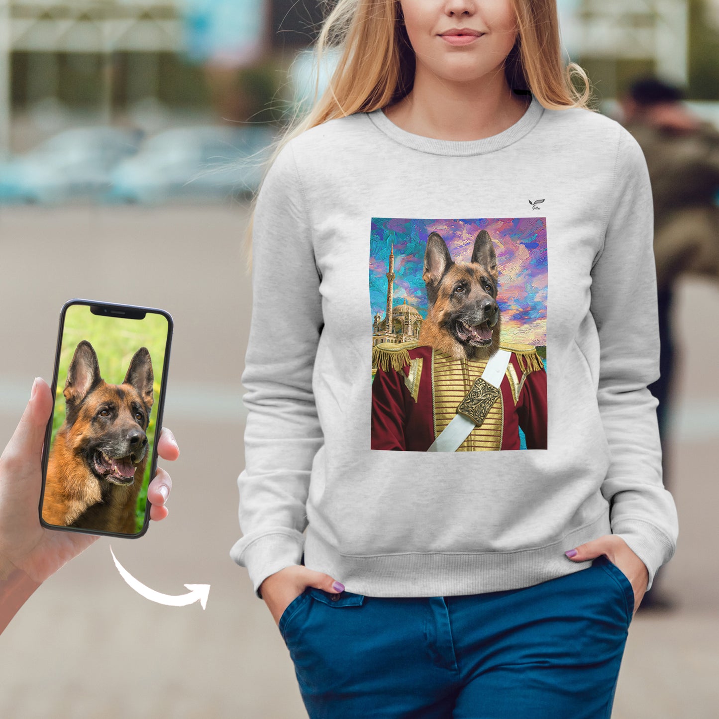Das Nikolaus II. - Personalisiertes Sweatshirt mit dem Foto Ihres Haustieres