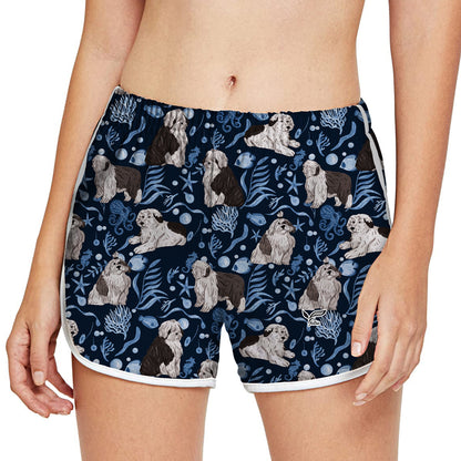 Old English Sheepdog - Short de course coloré pour femmes V1