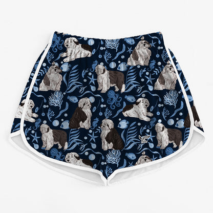 Old English Sheepdog - Short de course coloré pour femmes V1