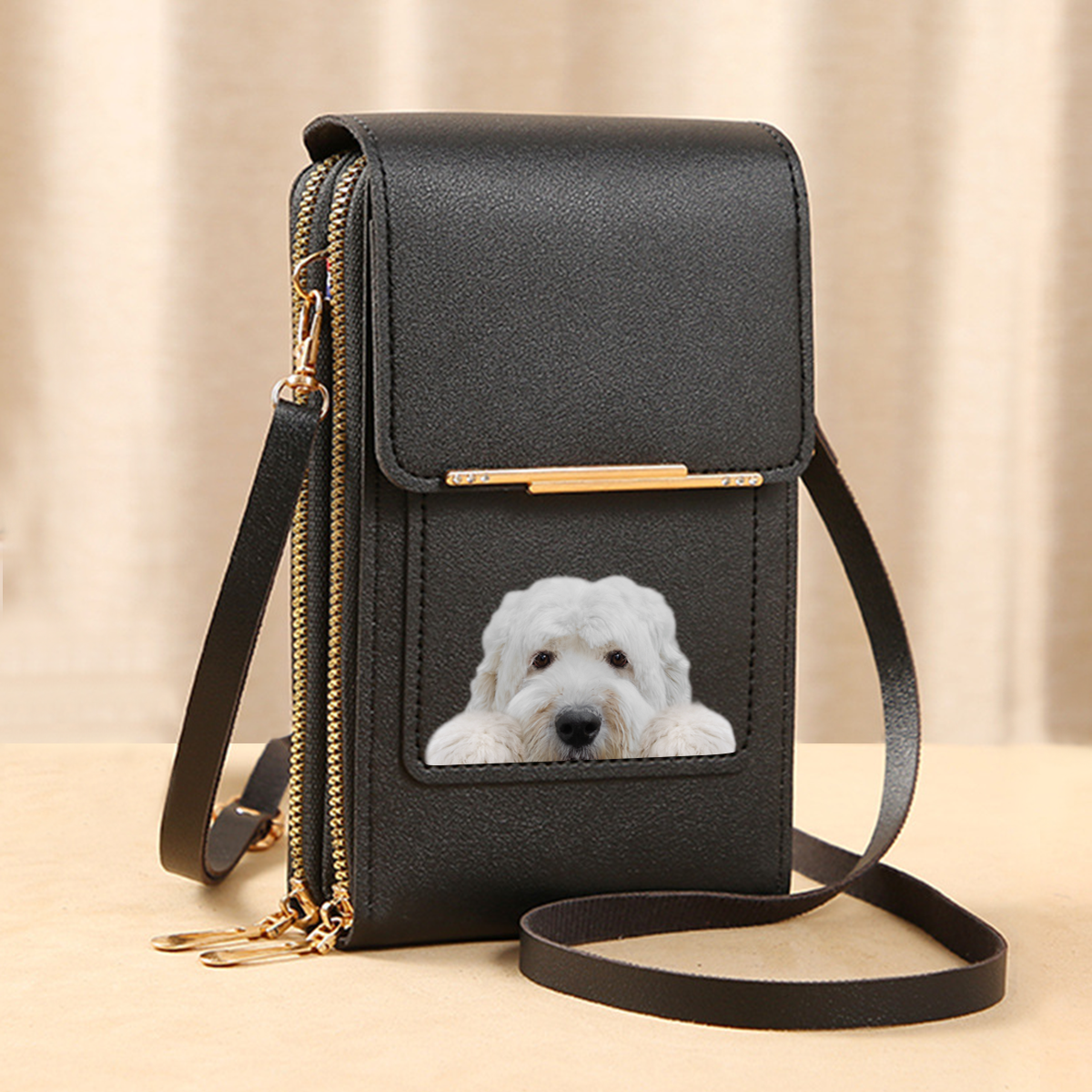 Old English Sheepdog - Touch Screen Phone Wallet Case Crossbody Purse V1