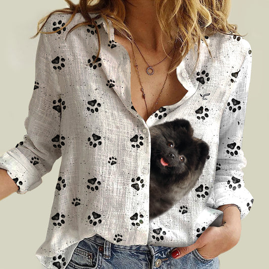 Paw-Sitive Pomeranian Mom - Chemise à manches longues pour femmes Follus