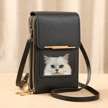 Persian Cat - Touch Screen Phone Wallet Case Crossbody Purse V1