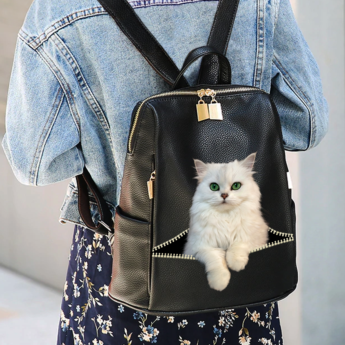 Persian Chinchilla Cat Backpack V1