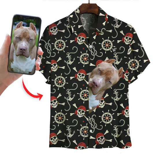 Chemise hawaïenne personnalisée avec la photo de votre animal V17