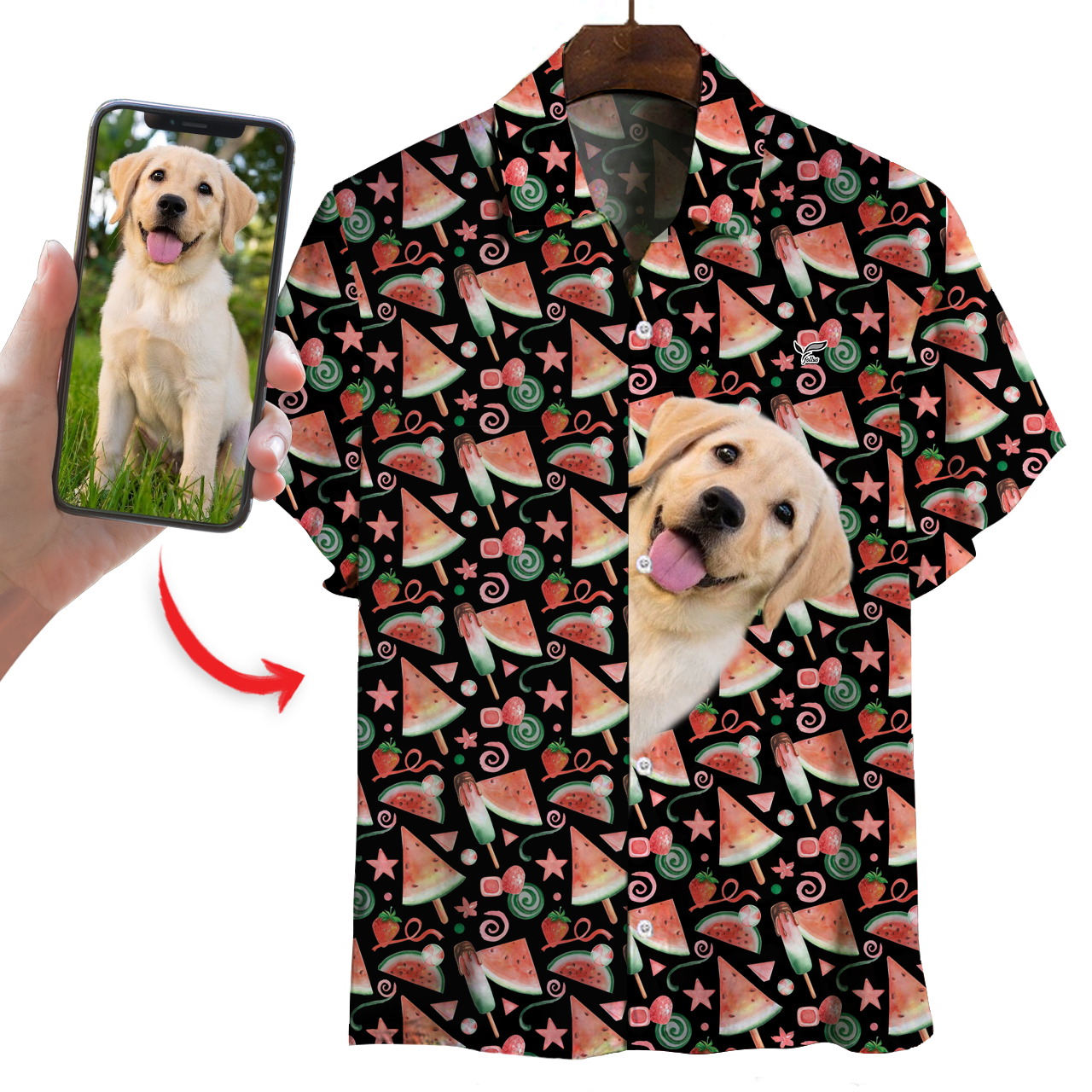 Personalisiertes Hawaiihemd mit dem Foto Ihres Haustieres V16