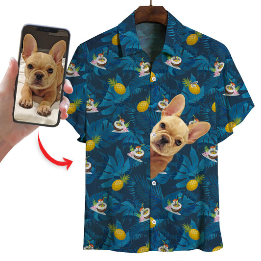 Chemise hawaïenne personnalisée avec la photo de votre animal V13