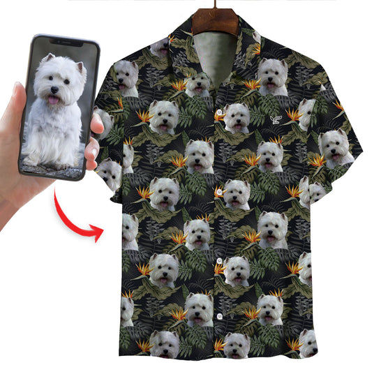 Chemise hawaïenne personnalisée avec la photo de votre animal V5
