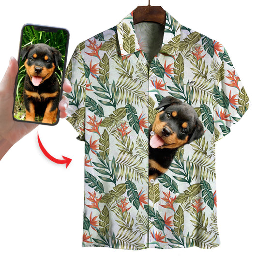 Chemise hawaïenne personnalisée avec la photo de votre animal V9