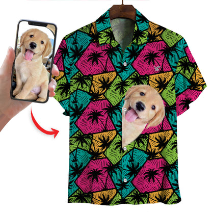Chemise hawaïenne personnalisée avec la photo de votre animal V12