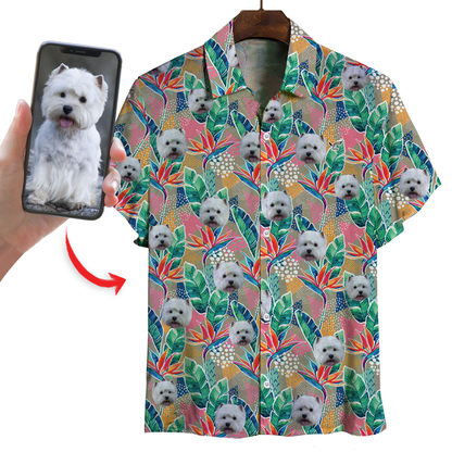 Chemise hawaïenne personnalisée avec la photo de votre animal V23