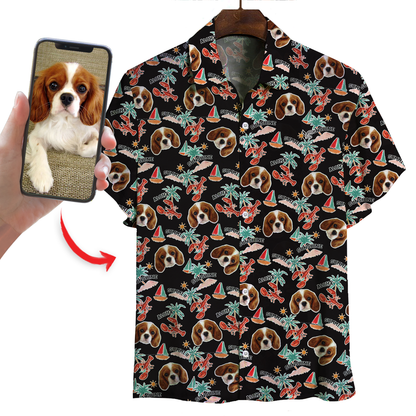 Chemise hawaïenne personnalisée avec la photo de votre animal V24