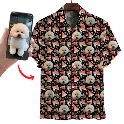 Chemise hawaïenne personnalisée avec la photo de votre animal V26