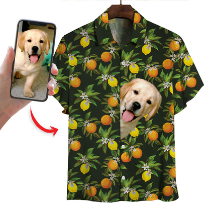 Chemise hawaïenne personnalisée avec la photo de votre animal V14