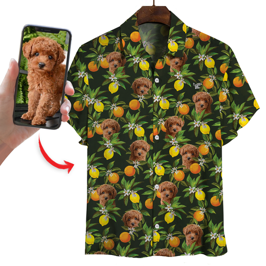 Chemise hawaïenne personnalisée avec la photo de votre animal V25