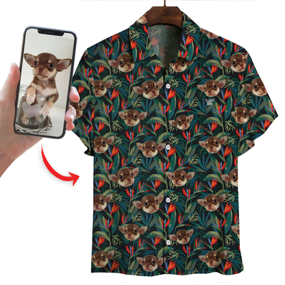 Chemise hawaïenne personnalisée avec la photo de votre animal V23