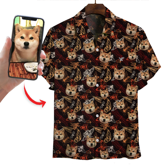 Chemise hawaïenne personnalisée avec la photo de votre animal V27