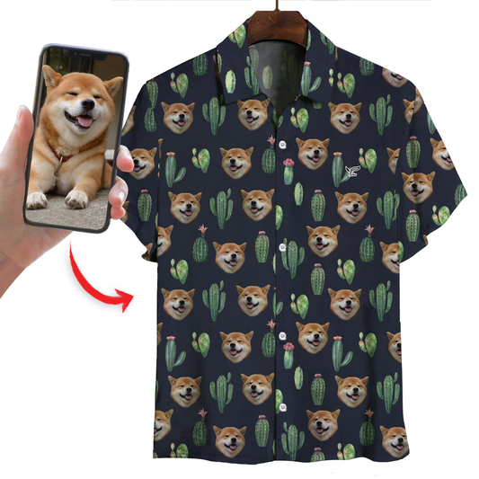 Chemise hawaïenne personnalisée avec la photo de votre animal V32