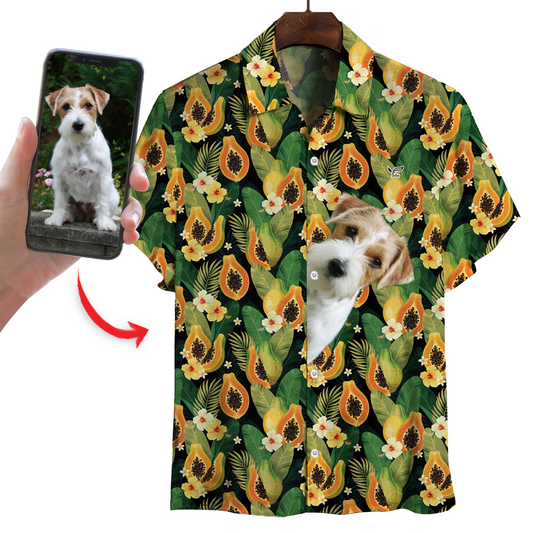 Chemise hawaïenne personnalisée avec la photo de votre animal V16