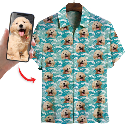 Chemise hawaïenne personnalisée avec la photo de votre animal V33