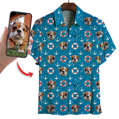 Chemise hawaïenne personnalisée avec la photo de votre animal V6
