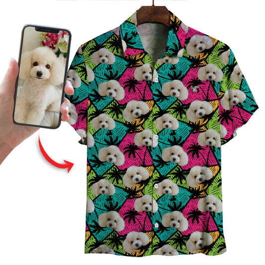 Chemise hawaïenne personnalisée avec la photo de votre animal V7
