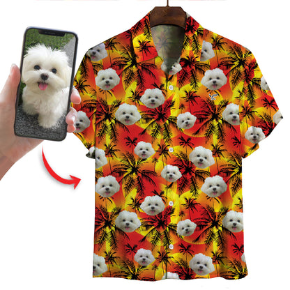 Chemise hawaïenne personnalisée avec la photo de votre animal V7