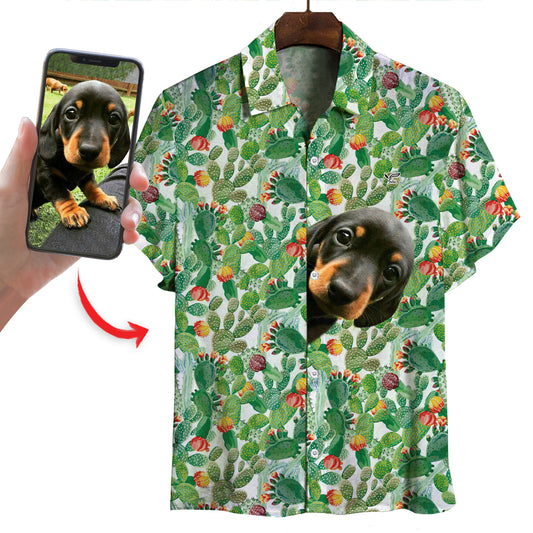 Chemise hawaïenne personnalisée avec la photo de votre animal V11