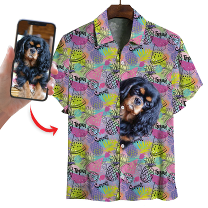 Chemise hawaïenne personnalisée avec la photo de votre animal V14
