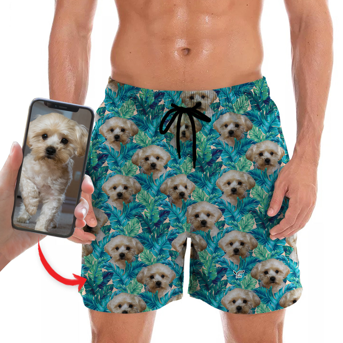 Personalisierte Hawaii-Shorts mit dem Foto Ihres Haustieres V5