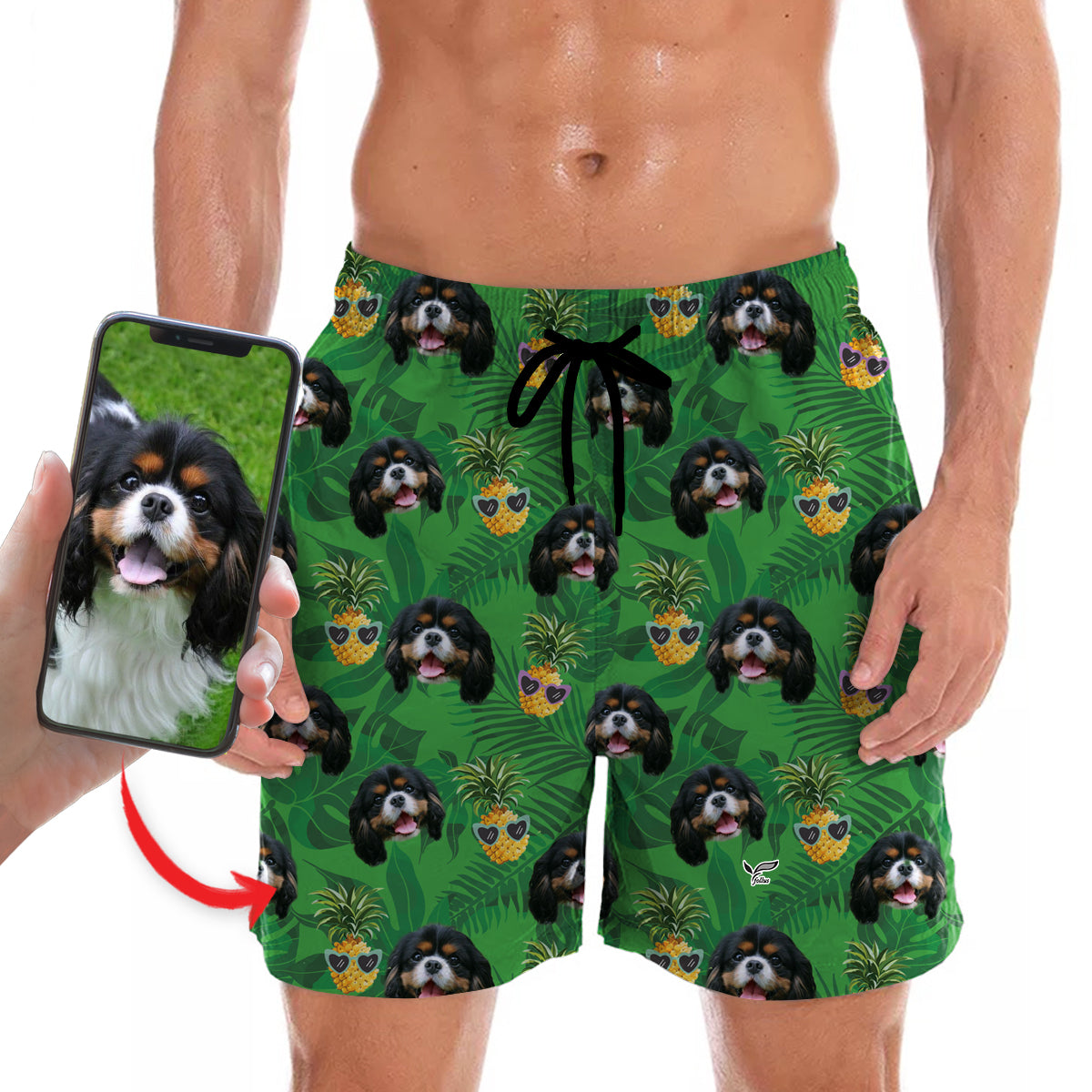 Personalisierte Hawaii-Shorts mit dem Foto Ihres Haustieres V4
