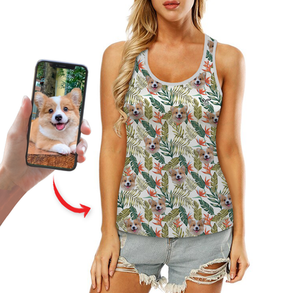Personalized Hawaiian Tank Top With Your Pet's Photo V1