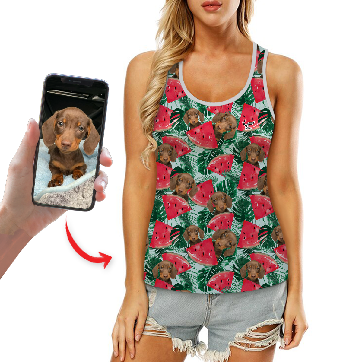 Personalized Hawaiian Tank Top With Your Pet's Photo V2