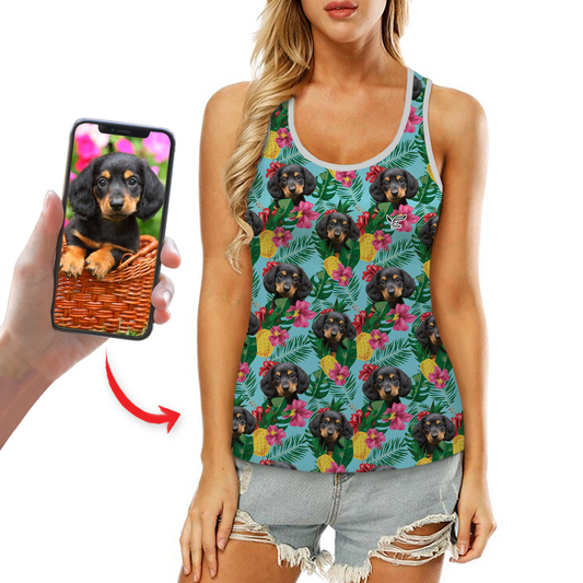 Personalized Hawaiian Tank Top With Your Pet's Photo V16