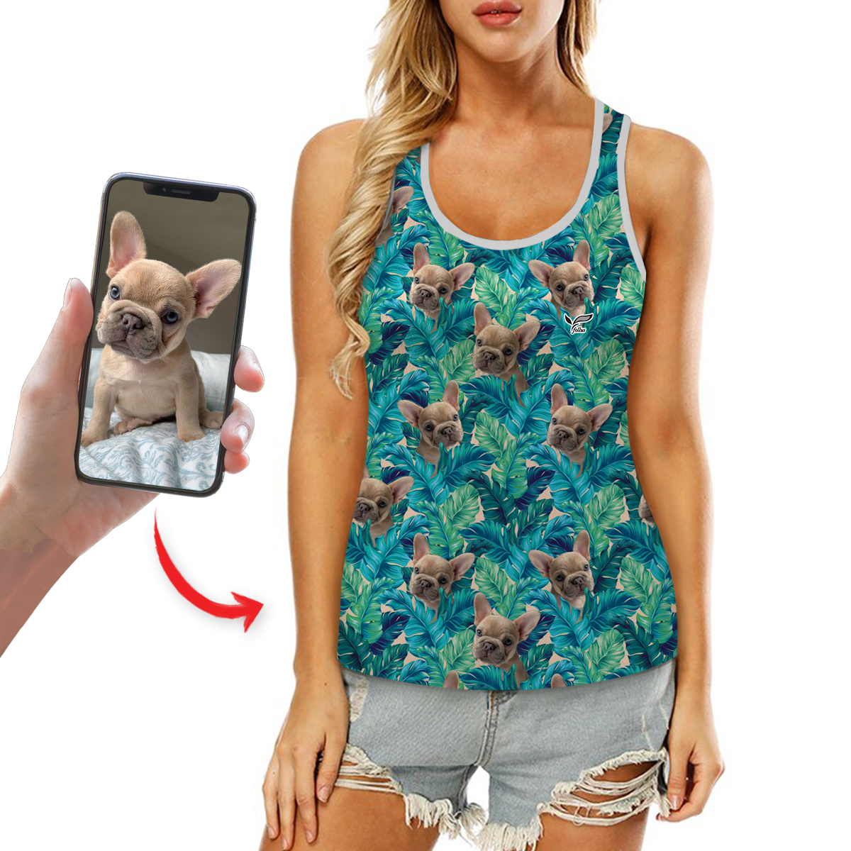 Personalized Hawaiian Tank Top With Your Pet's Photo V3