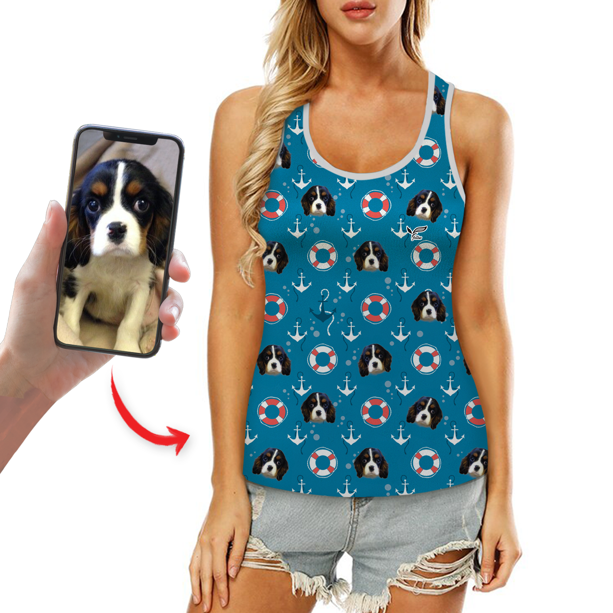Personalized Hawaiian Tank Top With Your Pet's Photo V4
