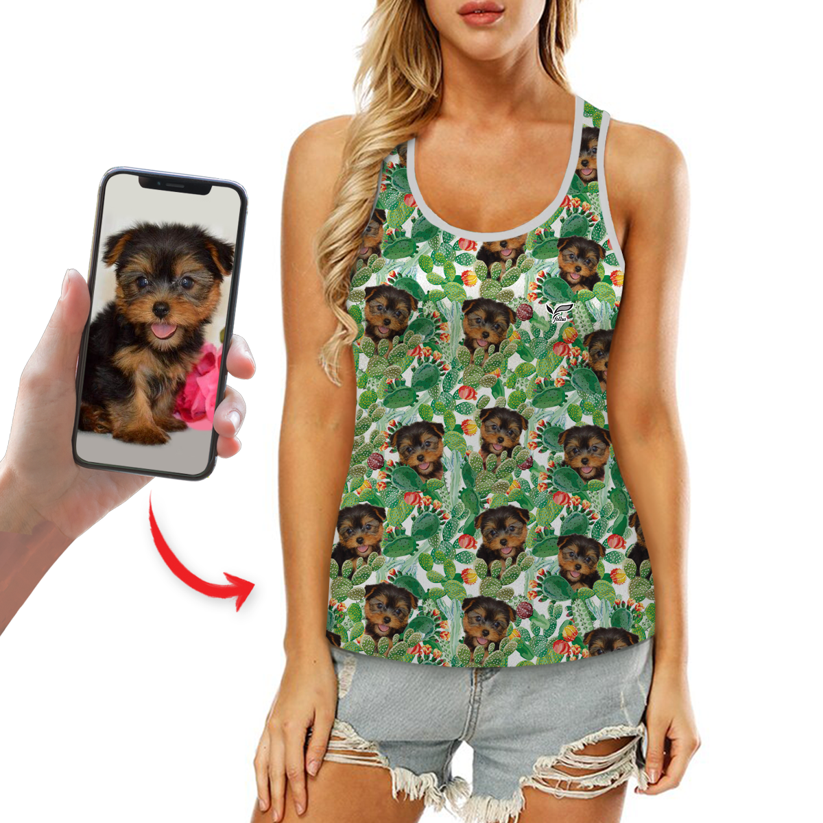Personalized Hawaiian Tank Top With Your Pet's Photo V5