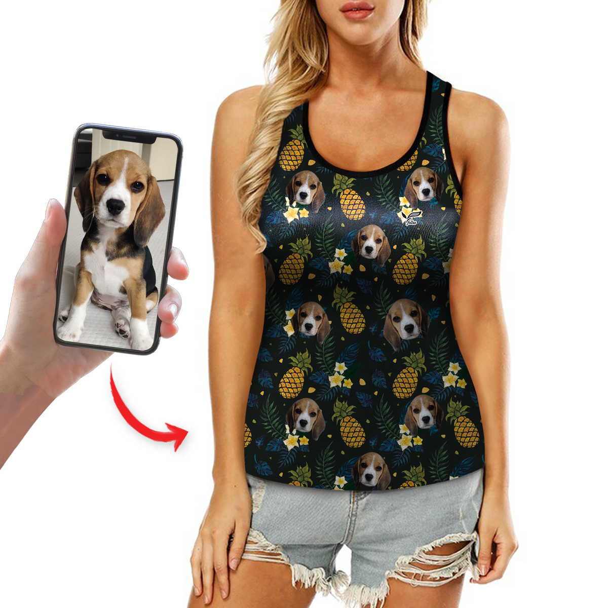 Personalized Hawaiian Tank Top With Your Pet's Photo V8